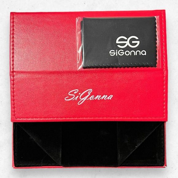 SIGONNA Glasses Case for Eyeglasses Eye Glass Cases for Women Men Sunglass Red - Picture 3 of 5